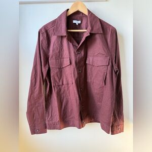 REISS Kimchi Linen Cotton Twin Pocket Overshirt Minimalist Shirt Lightweight L
